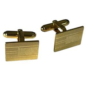 Christian Dior Rectangular gold-tone cufflinks linear design Vintage